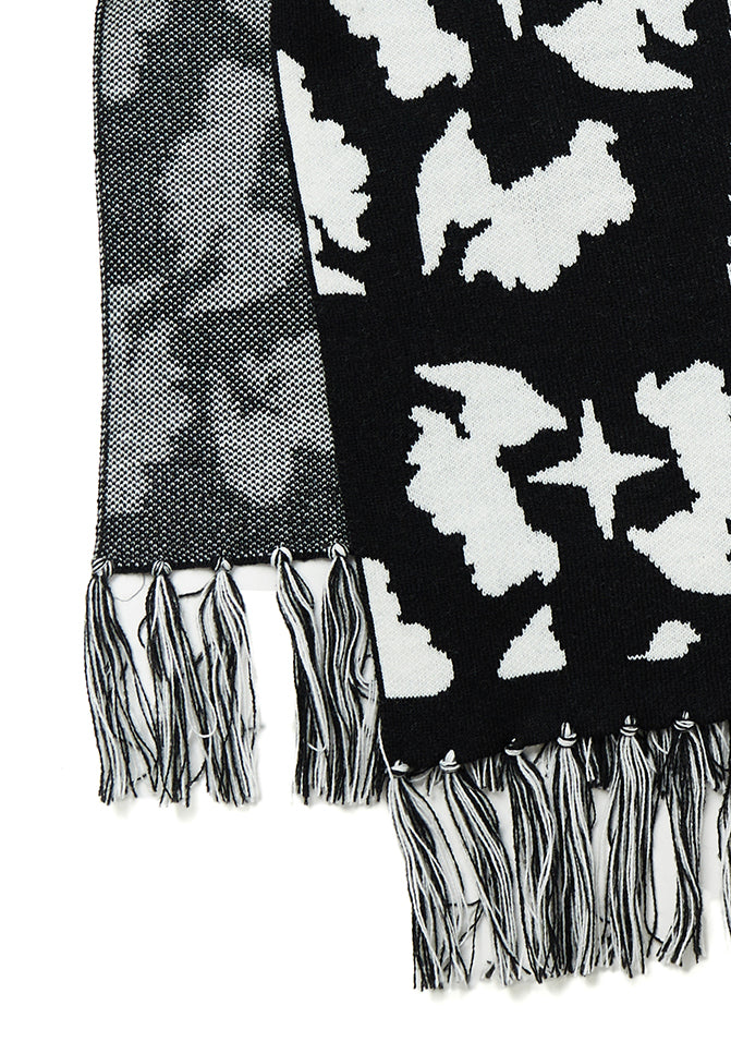 All Over Fill In Scarf Black & White