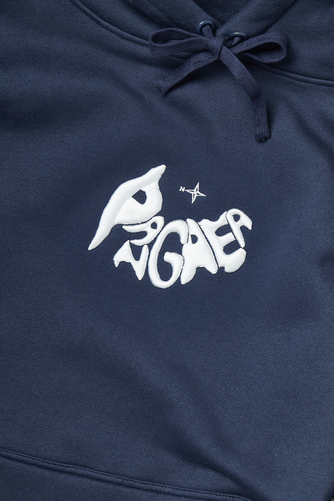 Bubble Embroidered Logo Hoodie Navy