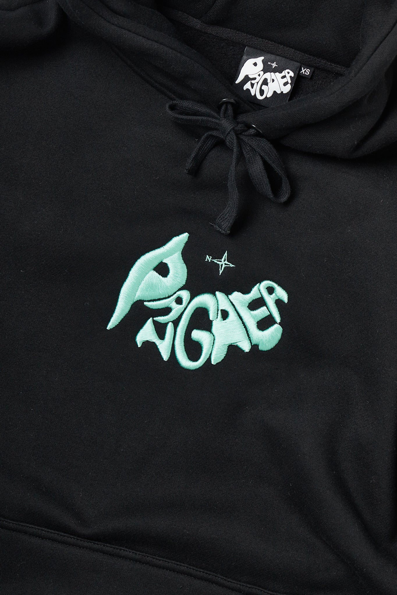 Bubble Embroidered Logo Hoodie Black