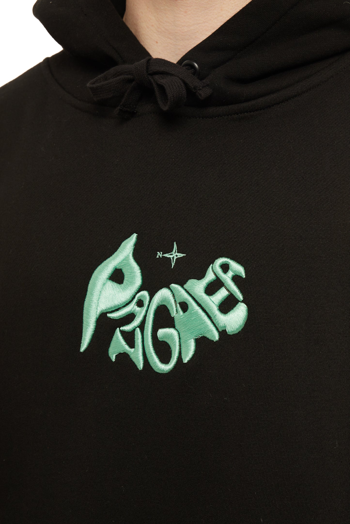 Bubble Embroidered Logo Hoodie Black
