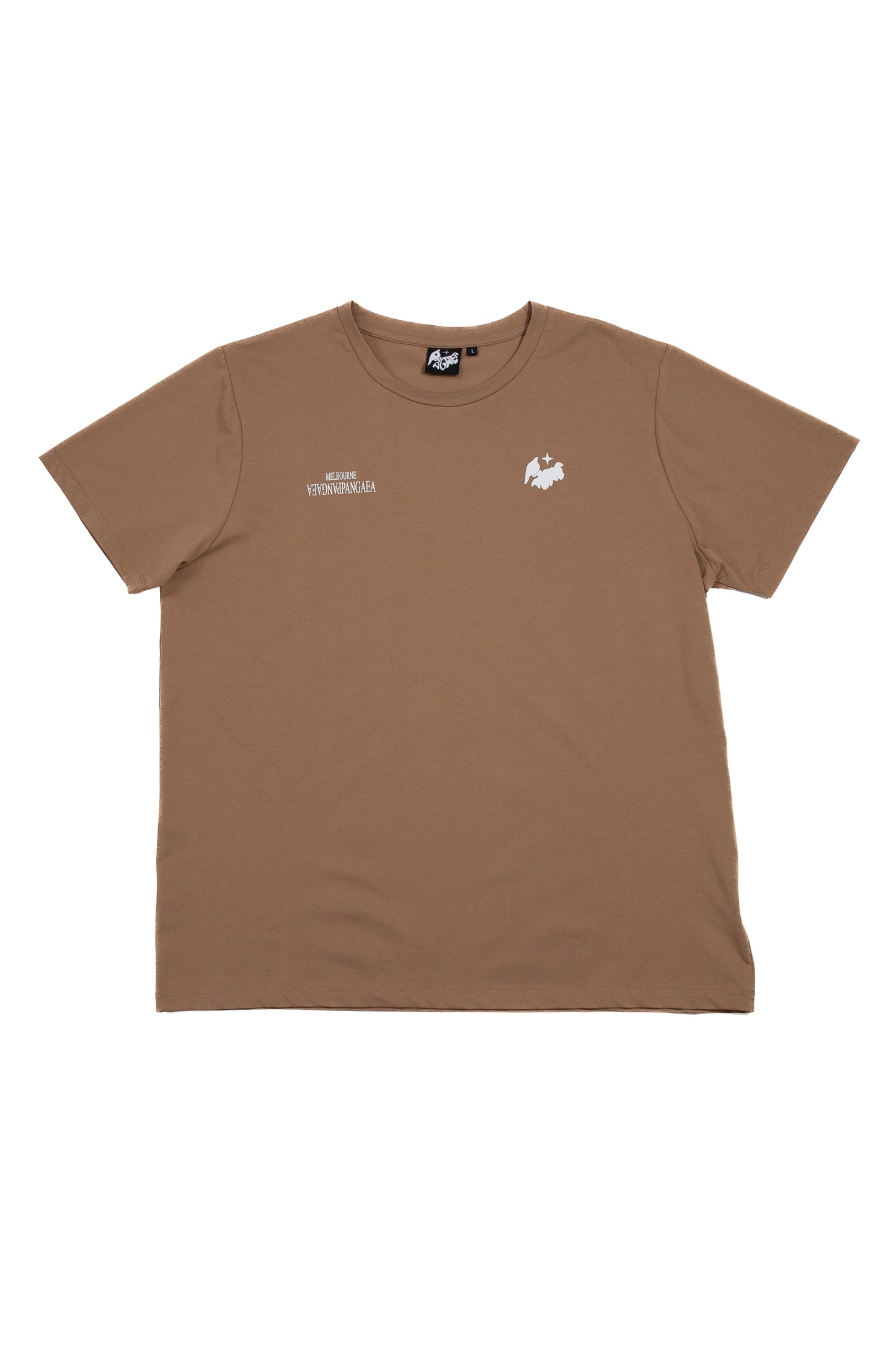 Double Chest Logo Tee - Tan