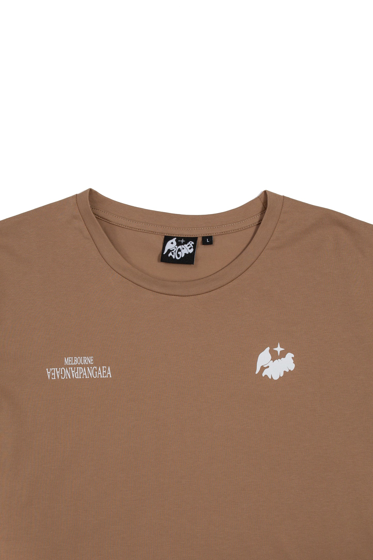 Double Chest Logo Tee - Tan