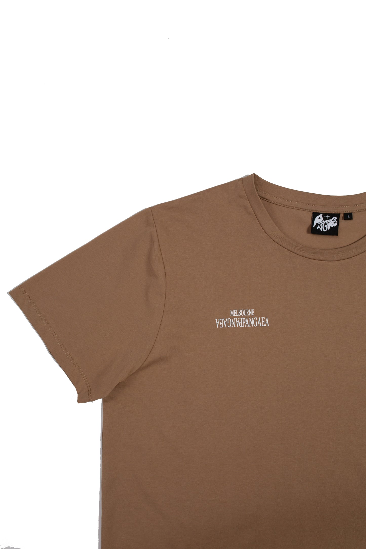 Double Chest Logo Tee - Tan