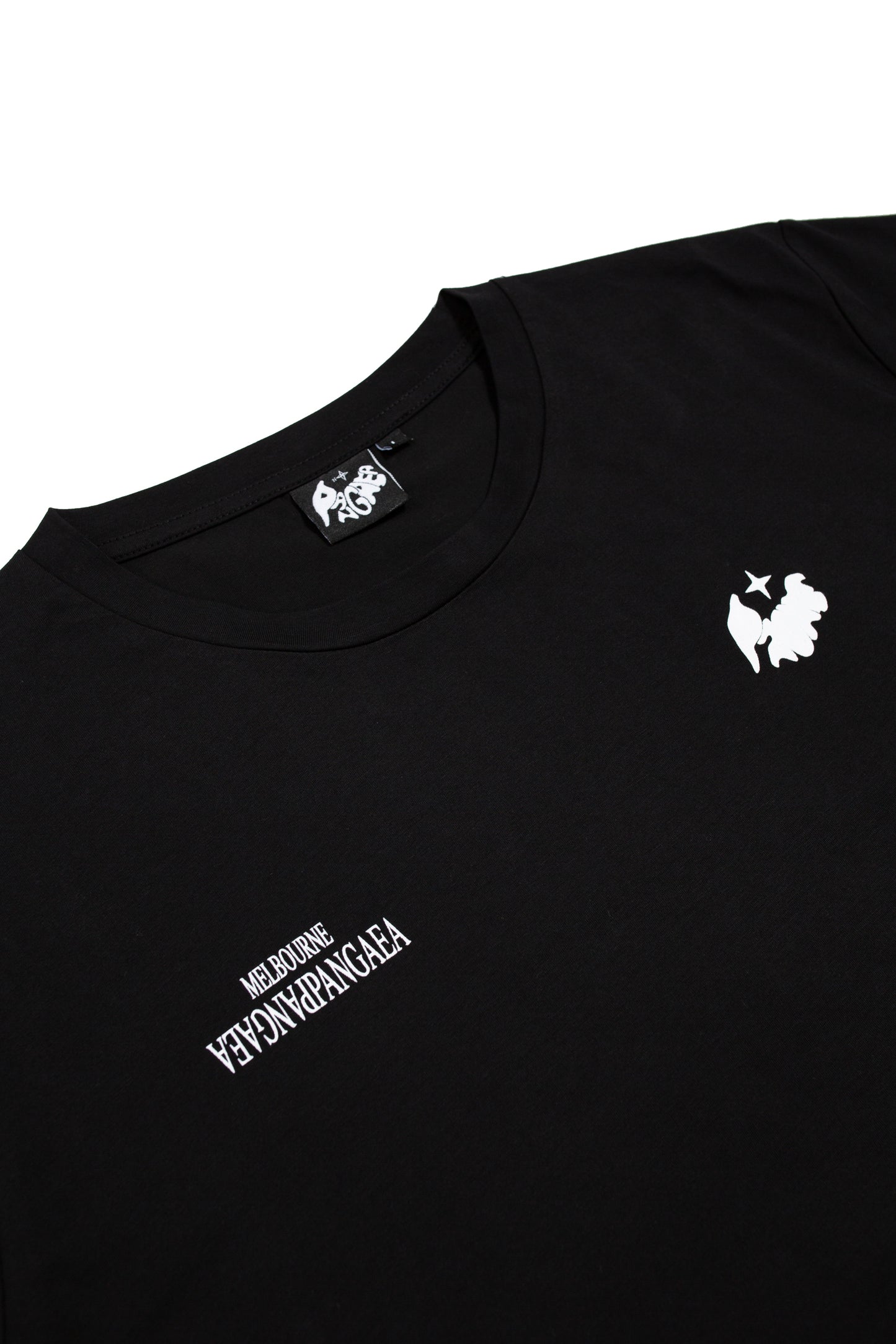 Double Chest logo Tee - Black