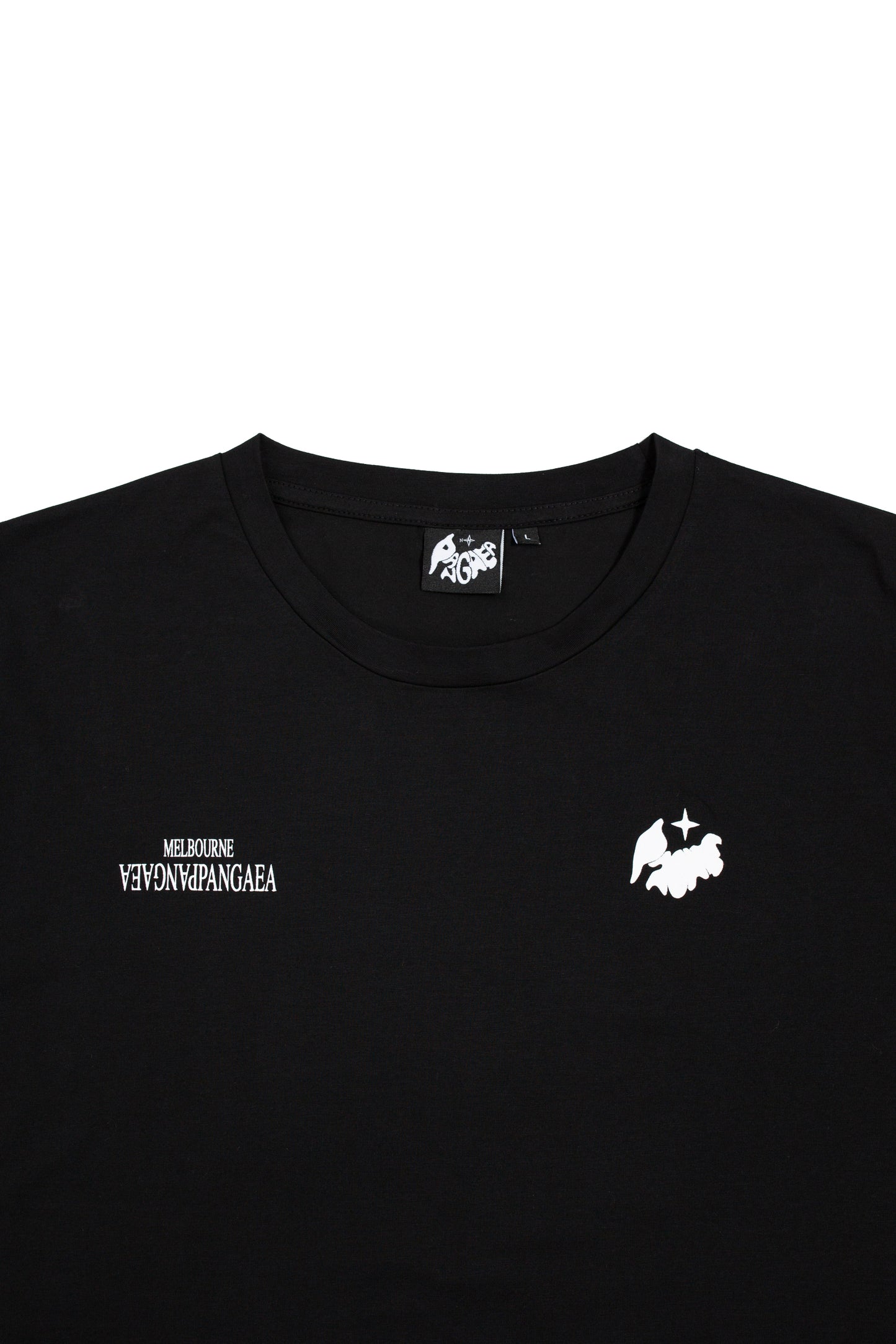 Double Chest logo Tee - Black