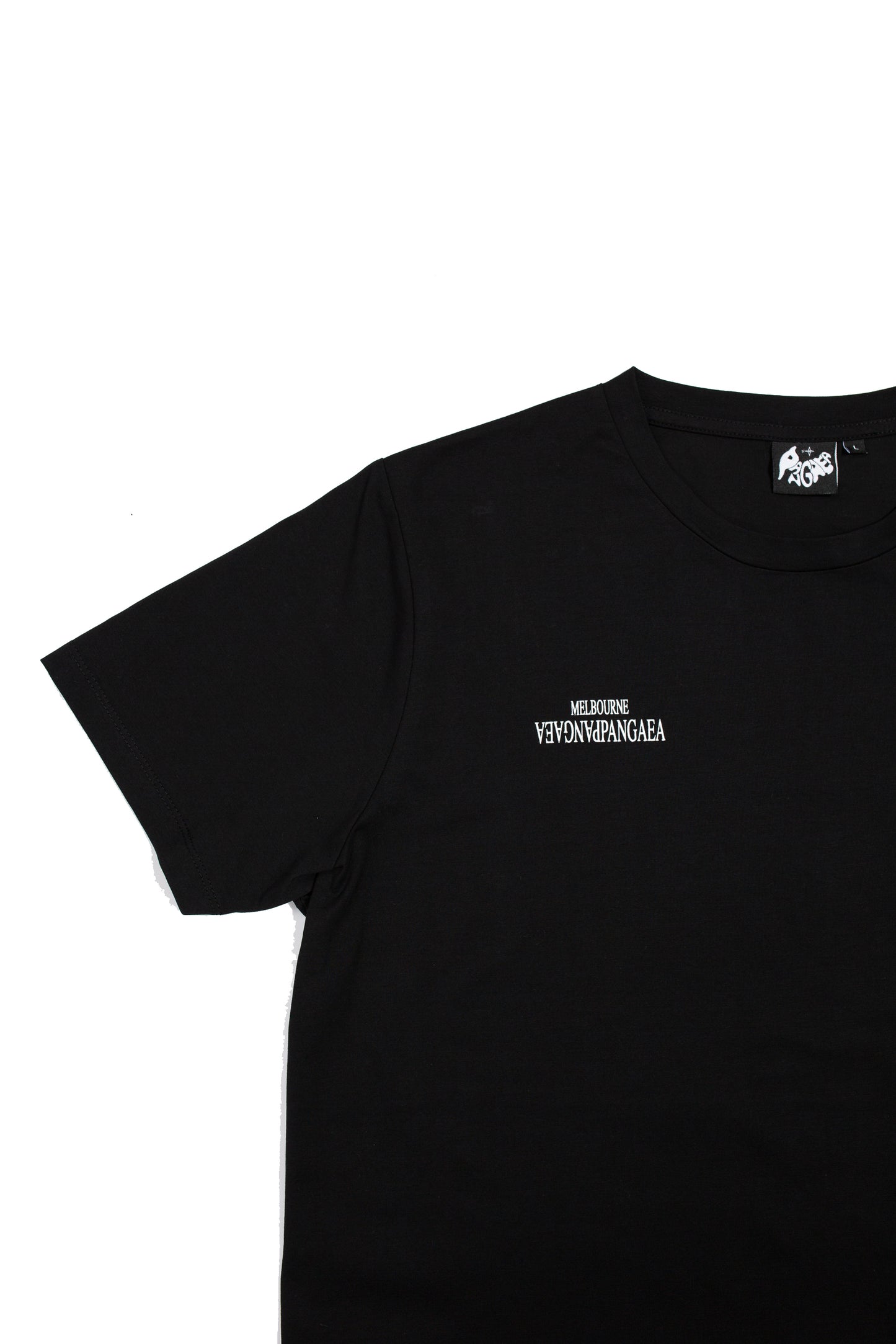 Double Chest logo Tee - Black