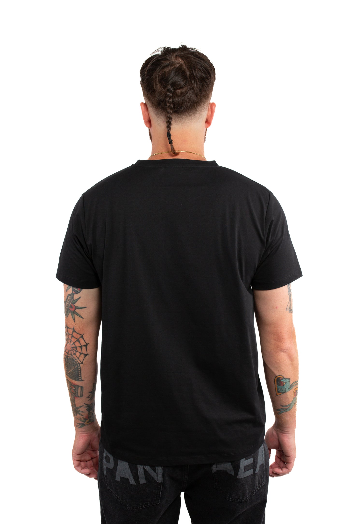 Double Chest logo Tee - Black