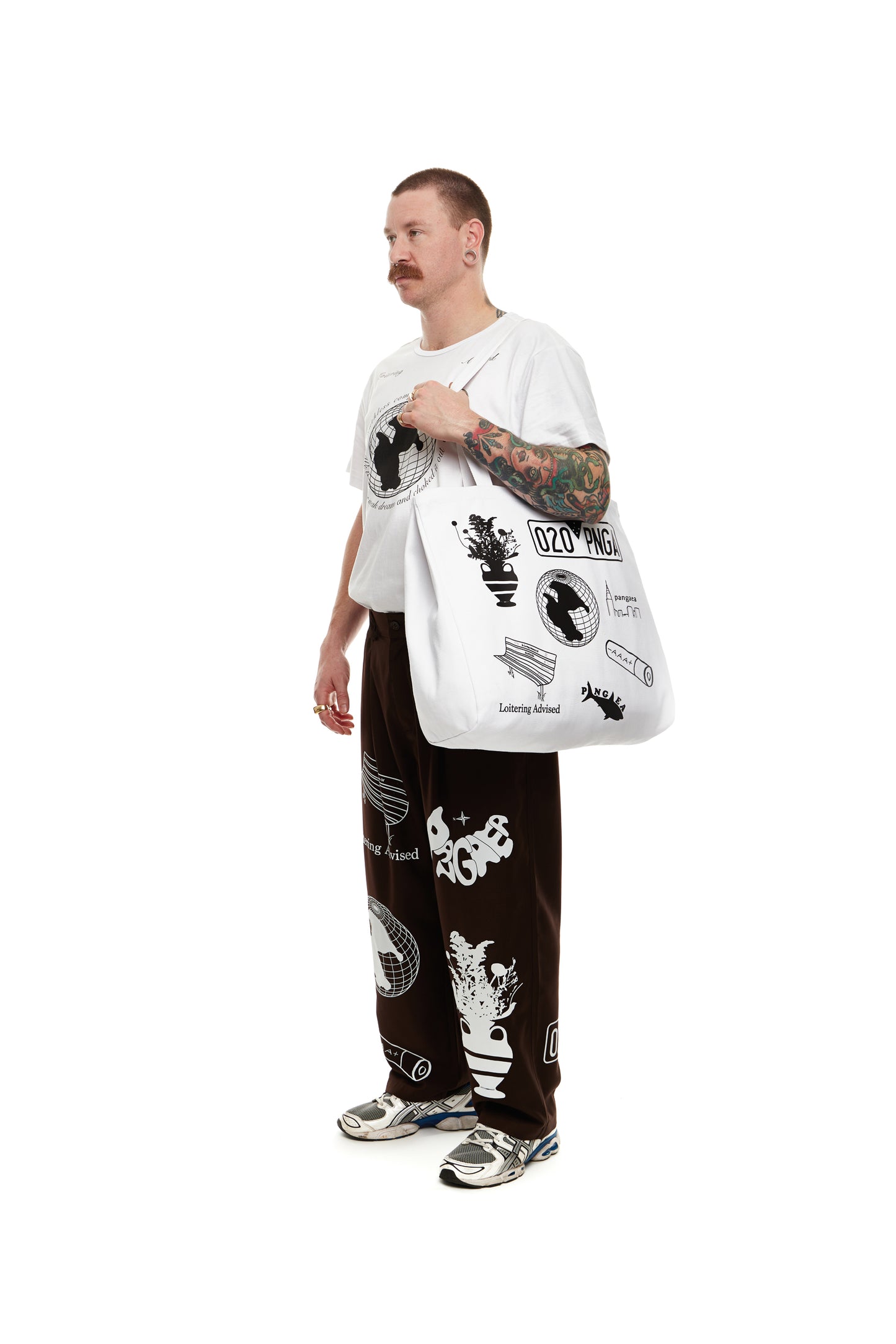 All Over White Tote Bag